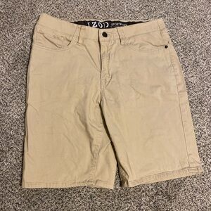 Izod Men's Khaki Flat Front Shorts